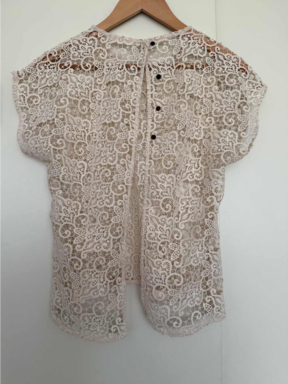 Vintage Delicate Handmade Lace open front Shell Top Bolero S/M EUC Doen Festival
